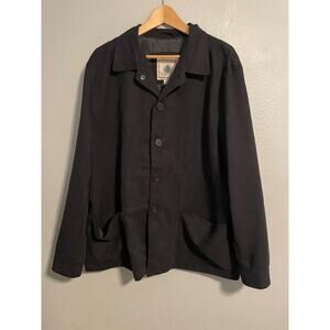 Vintage Northwest Territory Jacket Mens Large Black Faux Suede Button Up 90s